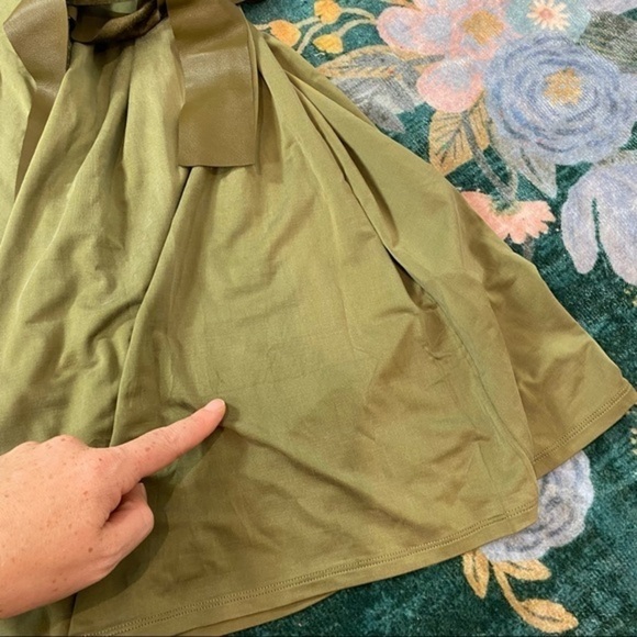 Anthropologie Dolan Collection Belted Mini Shirt Dress Olive Dress Relaxed M - Picture 9 of 13